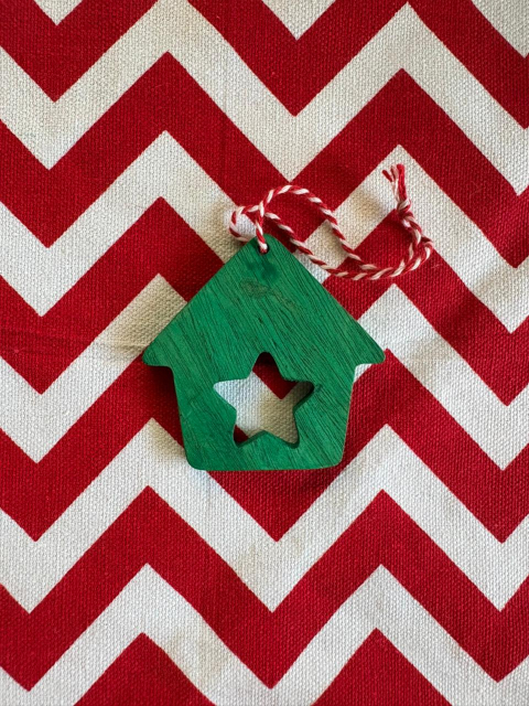 Tree Decor - Star House Ornament Green